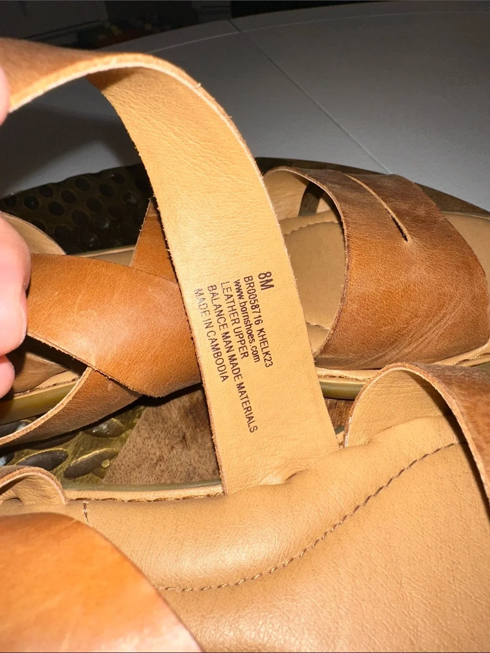 Born Cognac Leather Strappy Sandals - Picture 4 of 6